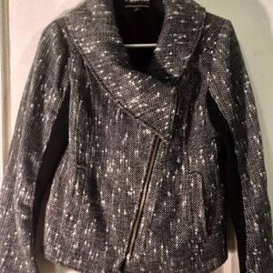 Asymmetrical Black Heathered Jacket